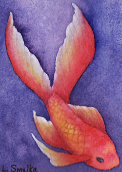 "Two Fish" by  Linda Smulka,  Madison WI - Watercolor. SOLD